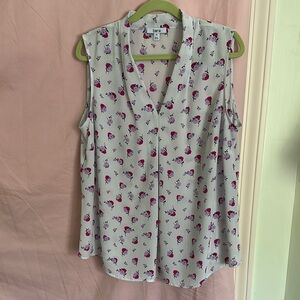 Bar III Sleeveless V-Neck Swing Blouse, size 1X